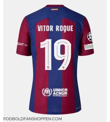 Barcelona Vitor Roque #19 Hjemmebanetrøje Dame 2023-24 Kortærmet